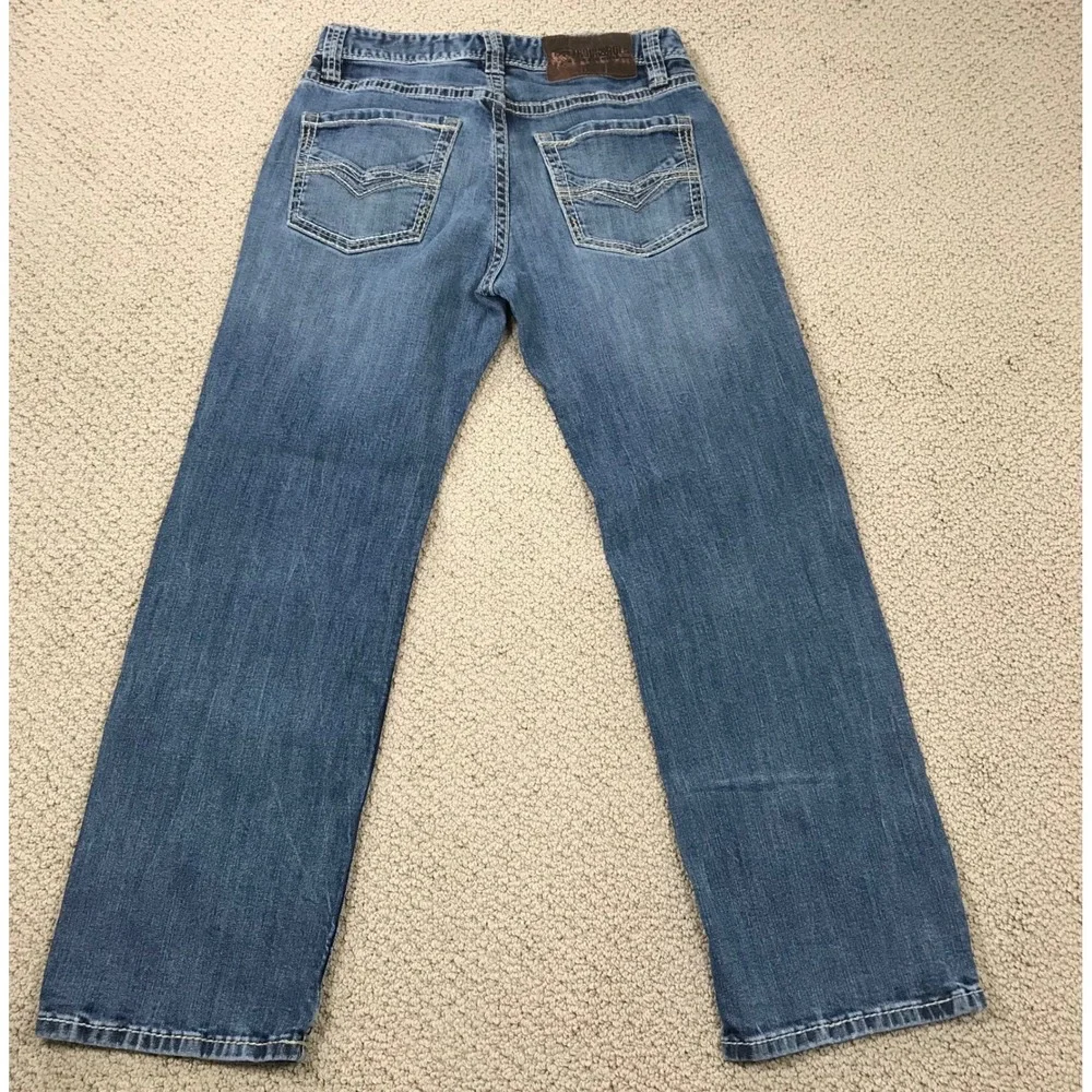 Rock & Roll Denim Mens Double Barrel Relaxed Straight Leg Jeans Blue